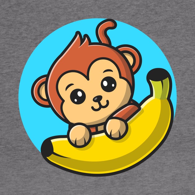 Cute Monkey Holding Banana by Catalyst Labs